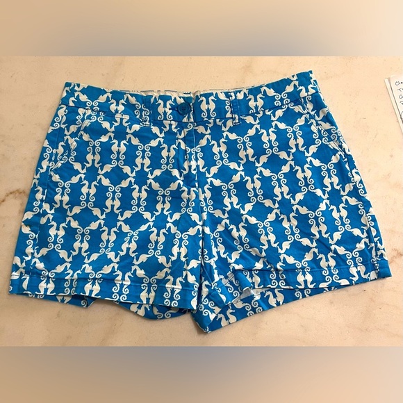 Blue and White Patterned Women's Shorts - Picture 1 of 4